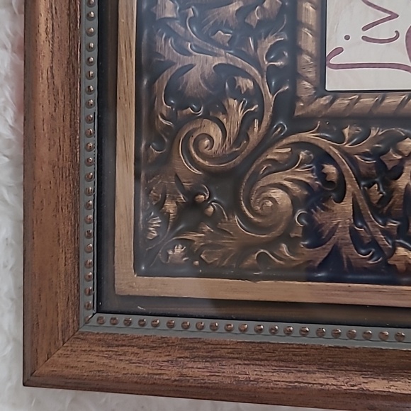 Live Passion Love Laugh Framed Wall Art Picture Bronze Scrolling Detailed 11x11 - Picture 2 of 10